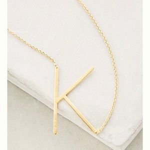 Anthropologie Block Letter Initial “K” Necklace